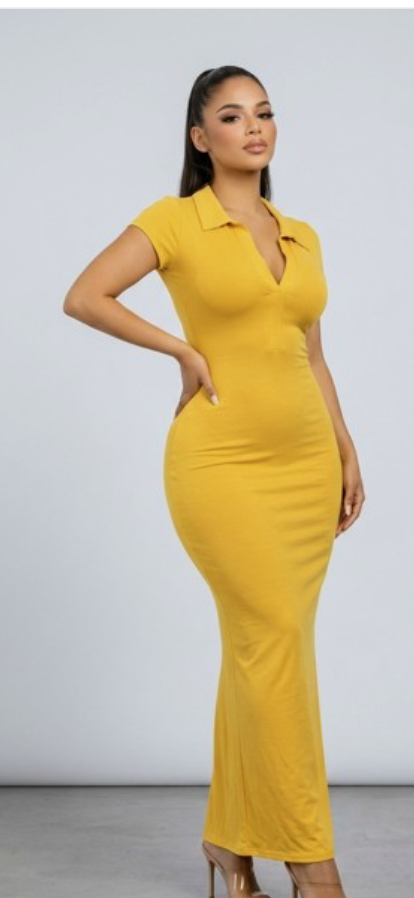COLLAR MIDI DRESS