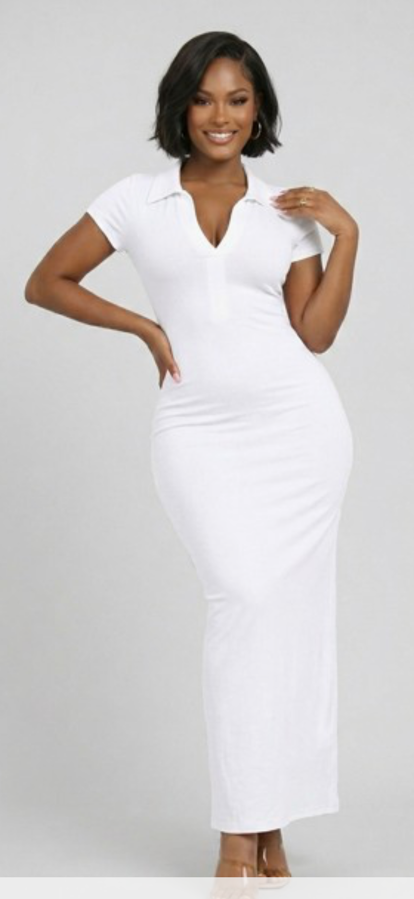 COLLAR MIDI DRESS